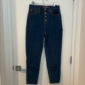 Levi's Dark Blue High Rise Mom Jeans